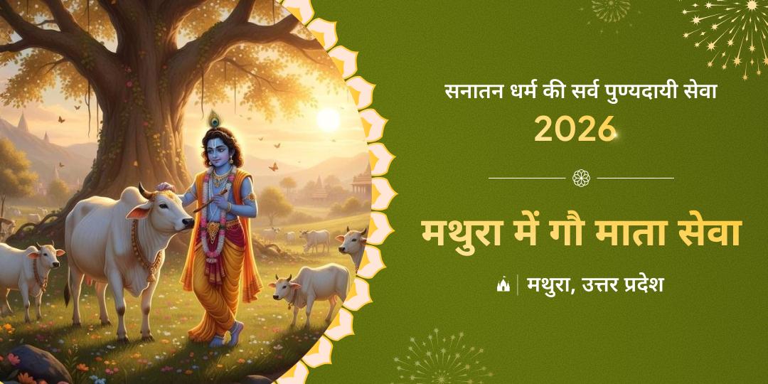 कृष्ण भूमि मथुरा में गौ सेवा कर - जन्मों के पापों का नाश करें एवं वंश कल्याण का आशीर्वाद पाएं। 