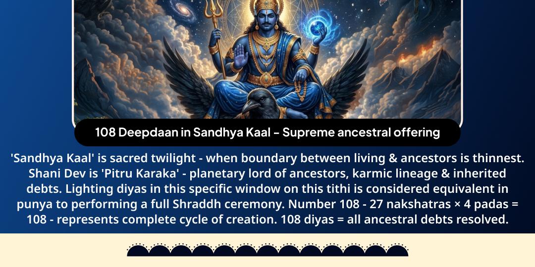 Shani Jayanti–Shani Amavasya Pradosh Kaal 108 Deepdaan Seva