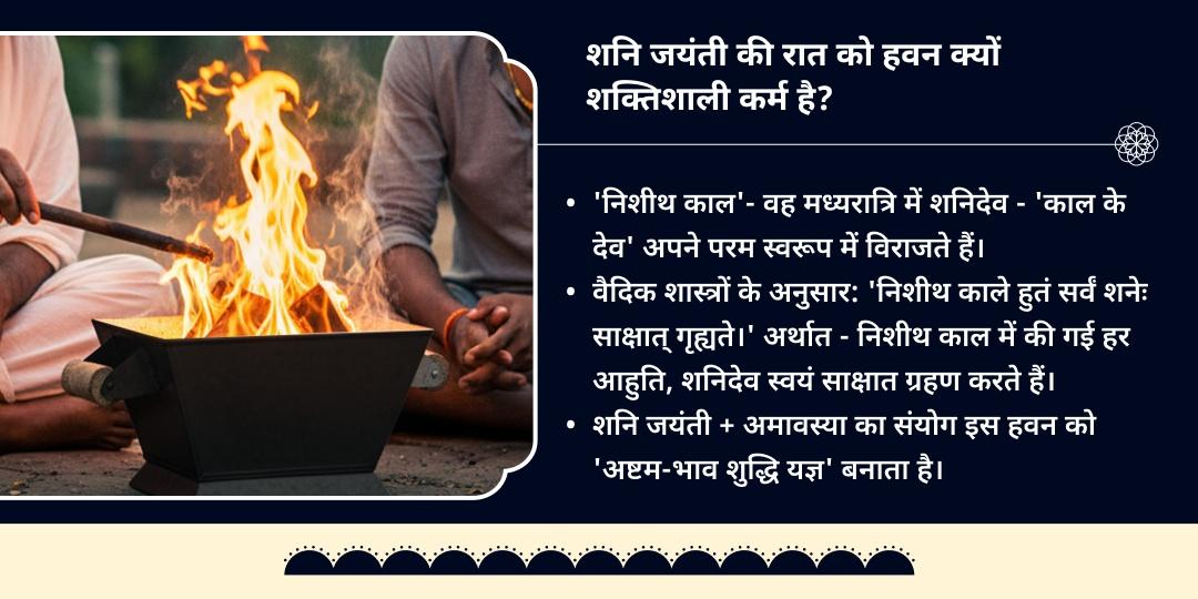 शनि जयंती–शनि अमावस्या निशीथ काल हवन आहुति एवं तेल अभिषेक