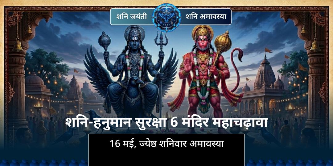 शनि जयंती-शनि अमावस्या शनि-हनुमान सुरक्षा 6 मंदिर महाचढ़ावा