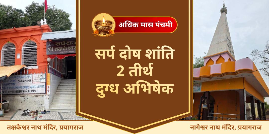 कालसर्प, नागदोष और वंशगत रुकावटों पर दिव्य शांति का दुर्लभ मुहूर्त! अधिक मास की पंचमी तिथि पर तक्षकेश्वर और नागेश्वर नाथ धाम में दूध अभिषेक करें। 